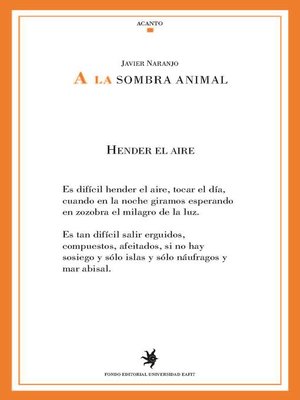cover image of A la sombra animal